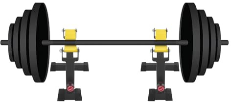 2 Ständer Langhantelablage, Freie Höheneinstellung 30-40cm, bis 300 kg belastbar, mit Nylongewebe Puffergürtel, Tragbarkeit Stahl Langhantelständer, Kniebeugenständer, Squat Rack