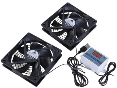 ZIDDAR Armoires silencieuses USB 120 mm avec thermostat réglable de 0 à 60 ℃ pour armoires de cinéma maison