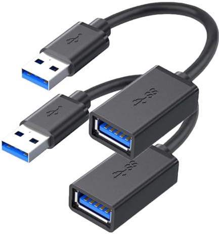 LUKFOCAB USB 3.0 Extension Cable 1ft / 0.3M (2 Pack), Type A Male to Female, 5Gbps High-Speed Data Transfer USB Extender for Mouse, Keyboard, Printer, Flash Drive, Webcam, etc (Ultra Short Cord)