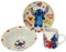 CARTOON Set 3 pezzi in ceramica Stitch Disney tazza ciotola piatto stoviglie per bambini servizio da tavola in confezione