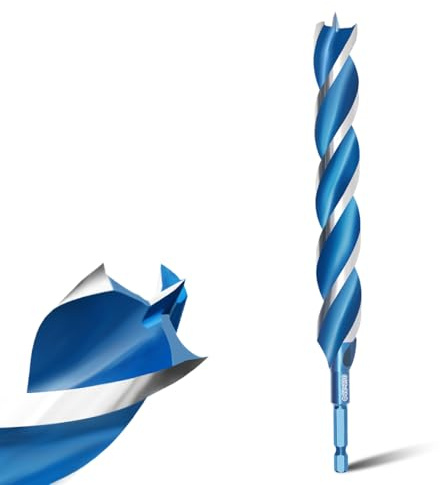 Teronbeta Wood Drill Bit 22mm x 230mm Professional 1/4 Inch Hex Shank Brad Point Auger Drill Bits for Wood