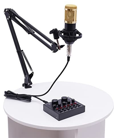 V8 Live-Soundkarte, Audio-Interface, Mixer, Stimmenverzerrer, professionelle Audio-Stereo-Live-Soundkarte, dynamisches Mikrofon, multifunktionale Karaoke-Aufnahme-Soundkarte