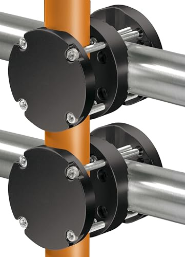 4smile Sonnenschirmhalter Balkongeländer 2er Set – Aluminium Sonnenschirm Balkon Halterung - Schirmhalterung SunnyFox, stabiles Universaltalent, hält jeden Balkonschirm, schwarz