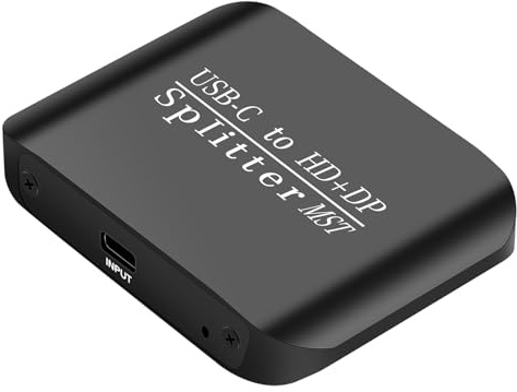 MHADBKH HDTV Splitter 1 in 2 Out USB C Displayport Splitter 4K 60Hz Video Adapter Type C For Laptop Tablet