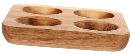 TOYZFRIENDY Acacia Wood Egg Tray Slots Rustic Egg Holder Plate Organizer for Kitchen Fridge Countertop Storage Platter with Damage-resistant Construction