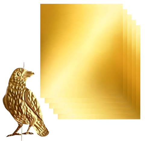 Palaufr Prägefolie Blätter,5-Teilig Doppelseitig 30x30 Cm - Goldfolie Zum Prägen Für Bastelsets | Für Schule, Büro, Feiertage, Weihnachtszeit, Handwerksarbeiten, Metallverarbeitung Und