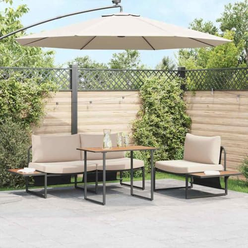 Hoopleep Gartentisch Braun 100x55x70 cm, Holz Loungetisch für Garten und Terrasse, robuster Outdoor Esstisch, wetterfest, für Erwachsene, platzsparend