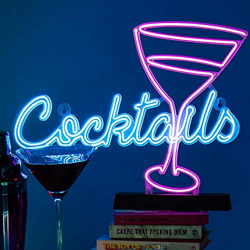 Fizz Creations Cocktail Neon Effect Light Electro Luminescent Sign