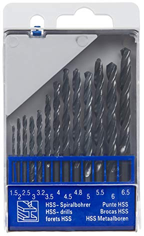 UK Drills HSS Jobber Drill Bits Set 13 Pieces High Speed Steel Size 1.5 to 6.5mm