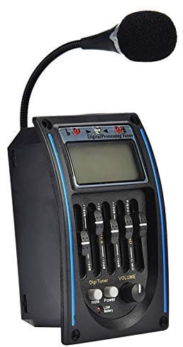 Bnineteenteam 5 Band Preamp EQ Piezo Pickup mit Mikrofon, Simple Digital Tuner Pickup für Akustik- und E-Gitarre Musikinstrumentenzubehör