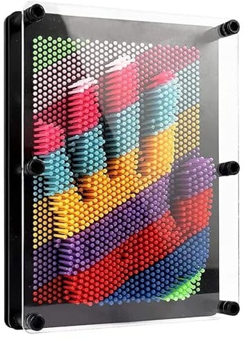 Pin Art 3D Sculpture Rainbow Picture Impressions Gadget Frame Classic Childrens Toy