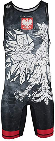 Extreme Hobby – Ringeranzug für Herren Polska CAMO, Wettkampf-Trikot für Ringen, Rot, Größe L