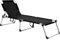 vidaXL Extra Hohe Senioren Sonnenliege Klappbar Liege Gartenliege Klappliege Relaxliege Strandliege Freizeitliege Campingbett Schwarz Aluminium
