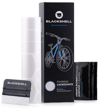 Blackshell® Fahrrad Schutzfolie - starker Rahmenschutz für z.B. Trekkingrad, MTB, Rennrad oder E-Bike - 24-teiliges, matt-Transparentes Steinschlagschutz-Set