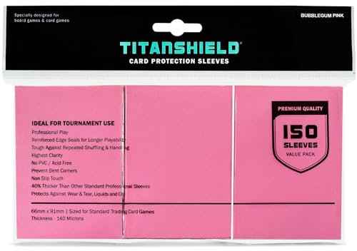 TitanShield (150 Hüllen/Bubblegum Pink) Standardgröße Brettspiel Sammelkartenhüllen Deckschutz für MTG, Dropmix