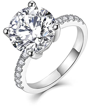 Starnny Damen Ringe Silber 925,Eheringe Ring Verlobungsring Wickelring Ringe 3A Zirkonia Weißgold Ring Geschenk für Sie Frauen,54