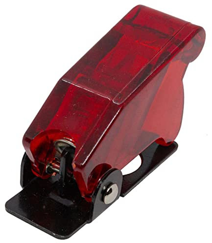 Lumonic Flip-Cover in transparentem rot für Kippschalter mit Durchmesser Ø12mm I Kunststoff Schutz Abdeckung für Kippschalter I Für's Auto und Zuhause