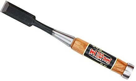 OHKANBOSHI Japanese Woodworking Chisel Oire Nomi, Carving, Mortising, Dovetailing, Red Oak Handle, Made in Japan (21mm - 0.83in)