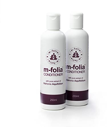 M-FOLIA Conditioner Dual Pack 2x 250ml A Light Cream Rinse Conditioning Treatment for Scalp Psoriasis & Eczema containing Pure Mahonia Aquifolium & a Special Blend of Aromatherapy Oils
