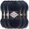 Alize 5 x 100g Superlana Midi Türkische Premium Wolle Baumwolle und Acryl Uni Handstrickgarne | Yarn | Garn | Strickgarn Einfarbig Baby zum Häkeln Stricken Kleidung Schals (Jaspe Navy | 805)