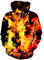 EOWJEED Unisex Realistische 3D gedruckte Hoodies Unisex Langarm Sweatshirts Pullover für Männer Frauen mit großen Taschen, Fire-hb30, Large