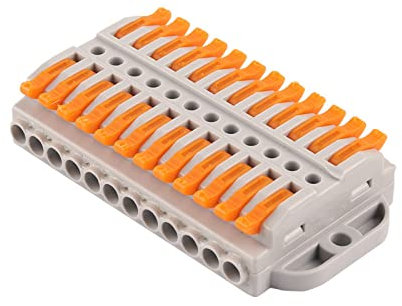 Haveratio 2/3/4/5/6/8/10/12-poliger Drahtstoßverbinder Kompakte Verbindungsklemme 0,08-4 mm² Schnellisolierter Klemmenblock Typ 22-2