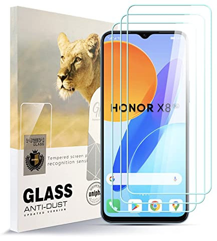 AYSOW Protector de Pantalla de Vidrio Templado para Honor X8 5G Película de Vidrio Premium 0.3mm 9H Dureza 2.5D, Anti Arañazos, Sin Burbujas 3 Piezas