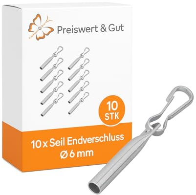 Preiswert&Gut 10x Simplexhaken Set 90 mm Länge und Ø6 mm für Zelte und Planen Seilendverschluss und Endverschluss Zubehör für Kabelende Kabelendverschluss aus verzinktem Stahl