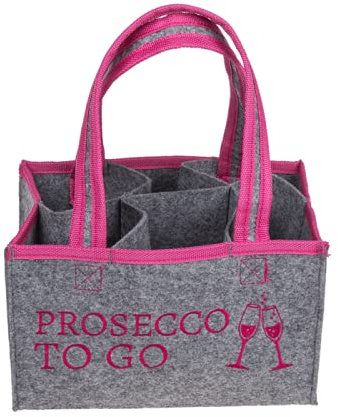 Seaside No.64 - Getränketräger Prosecco to go - Tragetasche aus Filz für 6 Flaschen/Dosen - Ladys Bag für die Erfrischung unterwegs - Geschenkartikel Junggesellenabschied