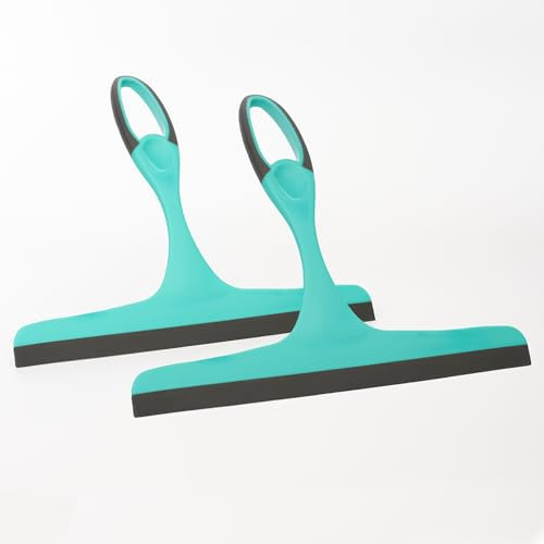 Shower Squeegees with Silicone Wiper Blades as Window Squeegee - 22.5 cm Shower Squeegee as Shower Cleaner - Winsome Squeegee Shower Cleaner and Floor Squeegee (Pack of 2)