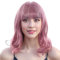 IMISSU Kurze lockige Haare Bob Perücken Cosplay Perücke mit Pony Halloween Kostüm Party Kopfbedeckung für Frauen (Rosa)