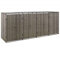 Keketa Quadruple Wheelie Bin Shed, Metal Wheelie Bin Storage Shed Hideaway, Rattan Effect Dustbin Sheds, Outdoor Patio Garden Container Cover Lockable Grey 274x80x117 cm Poly Rattan