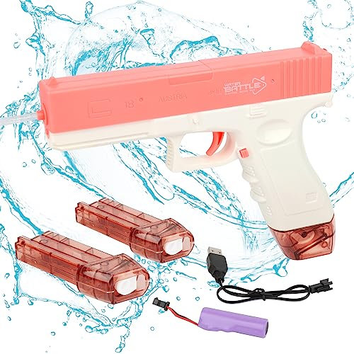 Pistola de Agua Eléctrica para Adultos y Niños,Pistola de Agua Automática Gran Capacidad Largo Alcance,Pistolas De Agua Eléctricas,Water Pistol Gun para Batalla de Agua,Fiestas de Verano al Aire Libre