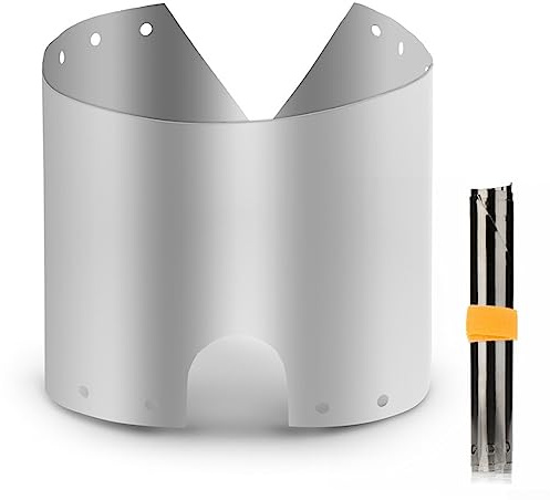 DAZZLEEX Pare-vent ultraléger en titane pour réchaud de camping – Plaque coupe-vent de qualité supérieure pour la cuisine en plein air – Léger et portable, 15 cm
