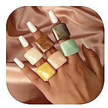 Klobige Ringe aus Kunstharz für Damen, mehrfarbig, Acryl-Kunststoff-Ringe, niedlich, trendig, ästhetisch, Y2K, Statement-Ringe, dicke Kuppel, Herz, Knöchel, Finger-Schmuck, Harz, Kein Edelstein