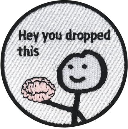 Urbanski Patch Hey you dropped this lustiges Meme zum Aufbügeln 7,4 x 7,4 cm | Aufnäher Applikation Bügelbild