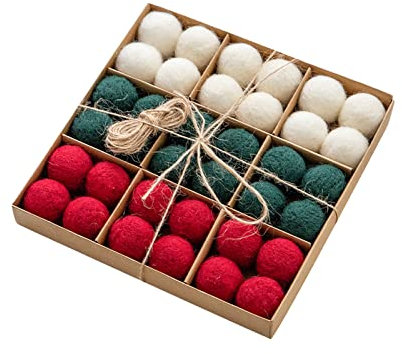 Weihnachts-Filzkugeln, 36 Stück Verpackte Weihnachtsbaumdekoration Zum Aufhängen, DIY-Wollfilzkugeln, DIY-Bastelarbeiten Zum Aufhängen, Weihnachtsbaumkugeln Zum Aufhängen für(#2)