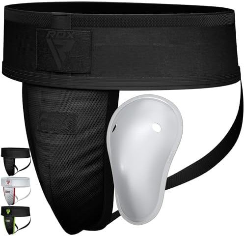 RDX Coquille Boxe pour Hommes, Ajustable Coquille de Protection avec Poche de Tasse, Groin Guard Suspensoir pour Contact Sports MMA Arts Martiaux Muay Thai Combat Kickboxing BJJ Karate Taekwondo