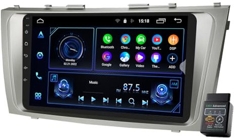 Für Toyota Camry 2006-2011 8 Core 9 32GB Android 12 Autoradio DAB+Radio CarPlay Navi GPS HD Touchscreen Autoradio Bluetooth DAB+Radio WiFi,FM RDS Radio USB (8GB RAM+128GB ROM)