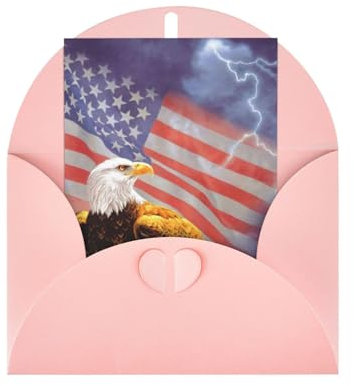 Adler mit USA-Flagge Blanko-Karten und Umschläge. Geburtstagskarten, Weihnachtskarten, Halloween, Dankesbriefe, Ermutigungskarten