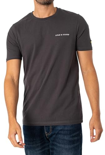 Lyle & Scott Herren Besticktes T-Shirt, Grau, M