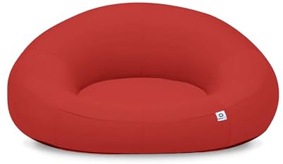 Pouf Flottant Polyvalent avec Pompe Electrique et Coussin - Tissu Olefin Résistant - 140x120x60 cm - Utilisation Confortable dans Le Jardin et Piscine - Rouge - Déco Arts