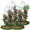 TTL Garden Obelisk Rankhilfe L 165x40cm grün 4er Set - Rosen Rankgitter Metall rostfrei für Kletterpflanzen Rosen Clematis - pulverbeschichteter Stahl 165 cm hoch 40cm Ø Rankturm Tomaten Gurken