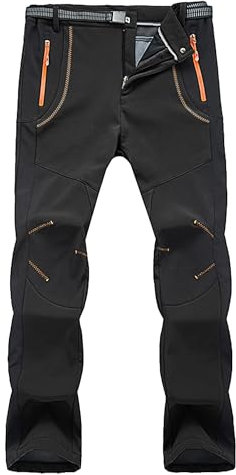 LVCBL Wanderhose Herren Outdoorhose Wasserdicht Skihose Softshellhose Winddicht Hose Schwarz 2XL