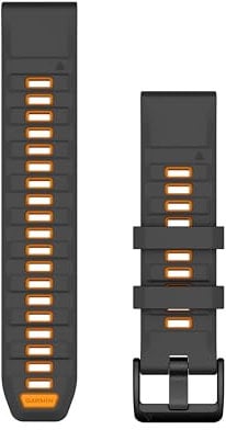 Garmin QuickFit, bracelet en silicone graphite/orange étincelle de 22 mm