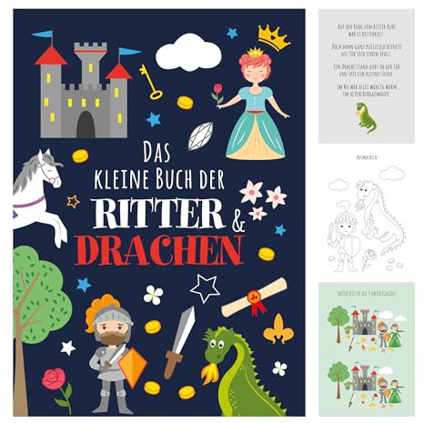10x Drachen/Ritter Bastelbücher für Kinder – Mitmachbücher als Mitgebsel Kindergeburtstag – Geschenkidee für Mädchen und Jungen – Geburtstagsmitbringsel – Kindergeburtstag Geschenk Bastelbuch