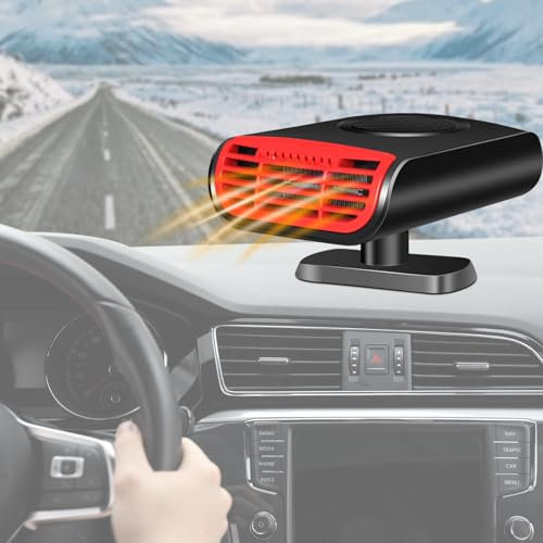 DASIAUTOEM 12V Autoheizung, Tragbarer Auto Heizlüfter Windschutzscheibe Defroster 2-in-1 Schnelle Heizung & Kühlung Fan Mini-Auto-Heizung Fan Elektrische Kfz-zusatzheizung für Alle Autos