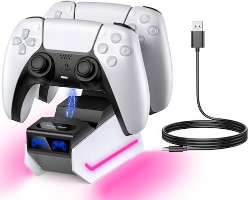PS5 Controller Ladestation 2.5 Std Schnelllade für Playstation 5 Controller Playstation 5 Ladestation mit LED mit USB-C-Kabel