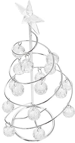 Amosfun 1pezzi Addobbo Albero Natale in Ferro Argento Cristallo Decorazione Natalizia Da Tavolo Per Vetrine Festa Casa e Ufficio Ornamento Unico e Resistente