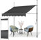 AXT SHADE Toldo Manual Retráctil Enrollable para Balcón 250cm con Altura Ajustable Manivela y Protección Solar, Resistente a Rayos UV para Exterior Terraza-Gris